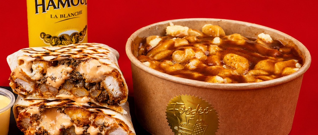 Poutine Foodéo avec sauce brune et fromage en grains